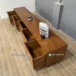 Credenza / Meja TV Kayu Jati Minimalis 5 Laci - Gambar 5