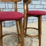 Kursi Bar Kayu Jati Dudukan Merah - Gambar 5