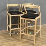 Kursi Bar Kayu Jati Minimalis Dudukan Kulit – Platinum Living Furniture - Gambar 5