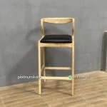 Kursi Bar Kayu Jati Minimalis Dudukan Kulit – Platinum Living Furniture - Gambar 3