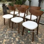 Kursi Makan Kayu Jati Minimalis Busa Putih
