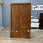 Lemari Pakaian Kayu Jati Pintu Geser