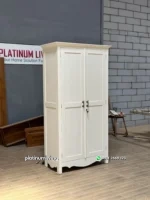Lemari Pakaian Minimalis Putih Duco 2 Pintu - Gambar 3