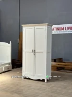 Lemari Pakaian Minimalis Putih Duco 2 Pintu - Gambar 4