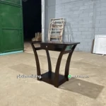 Meja Konsol Kayu Jati Minimalis Lengkung - Gambar 4