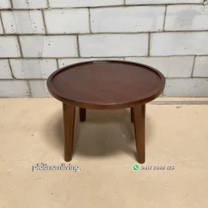 Meja Tamu Bundar Kayu Jati Minimalis