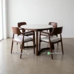 Set Meja Makan Marmer Kayu Jati