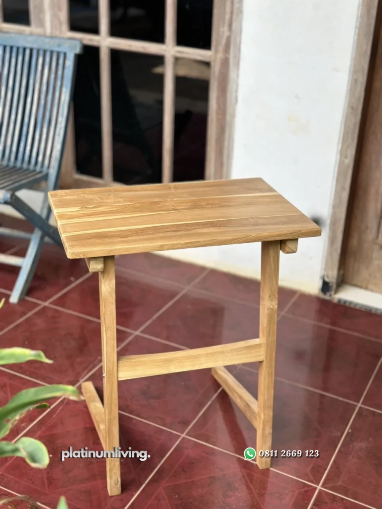 Meja Samping Kayu Jati Minimalis 1 Side Table Jati C-Shape Modern