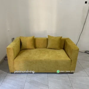 Sofa 2 Seater Minimalis Mustard Yellow