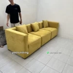 Sofa 2 Seater Minimalis Mustard Yellow - Gambar 6