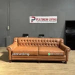 Sofa Chesterfield Kulit Minimalis Mewah