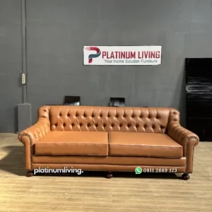 Sofa Chesterfield Kulit Minimalis Mewah