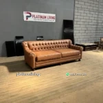 Sofa Chesterfield Kulit Minimalis Mewah - Gambar 3