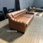 Sofa Chesterfield Kulit Minimalis Mewah - Gambar 5