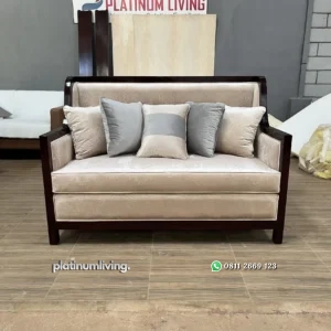 Sofa Kayu Jati Klasik Motif Jacquard