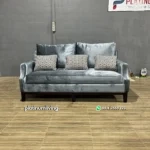 Sofa Minimalis Bludru Grey Mewah