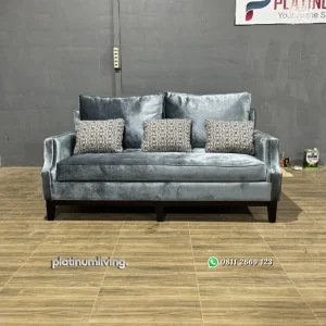 Sofa Minimalis Bludru Grey Mewah