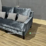 Sofa Minimalis Bludru Grey Mewah - Gambar 5