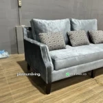 Sofa Minimalis Bludru Grey Mewah - Gambar 6