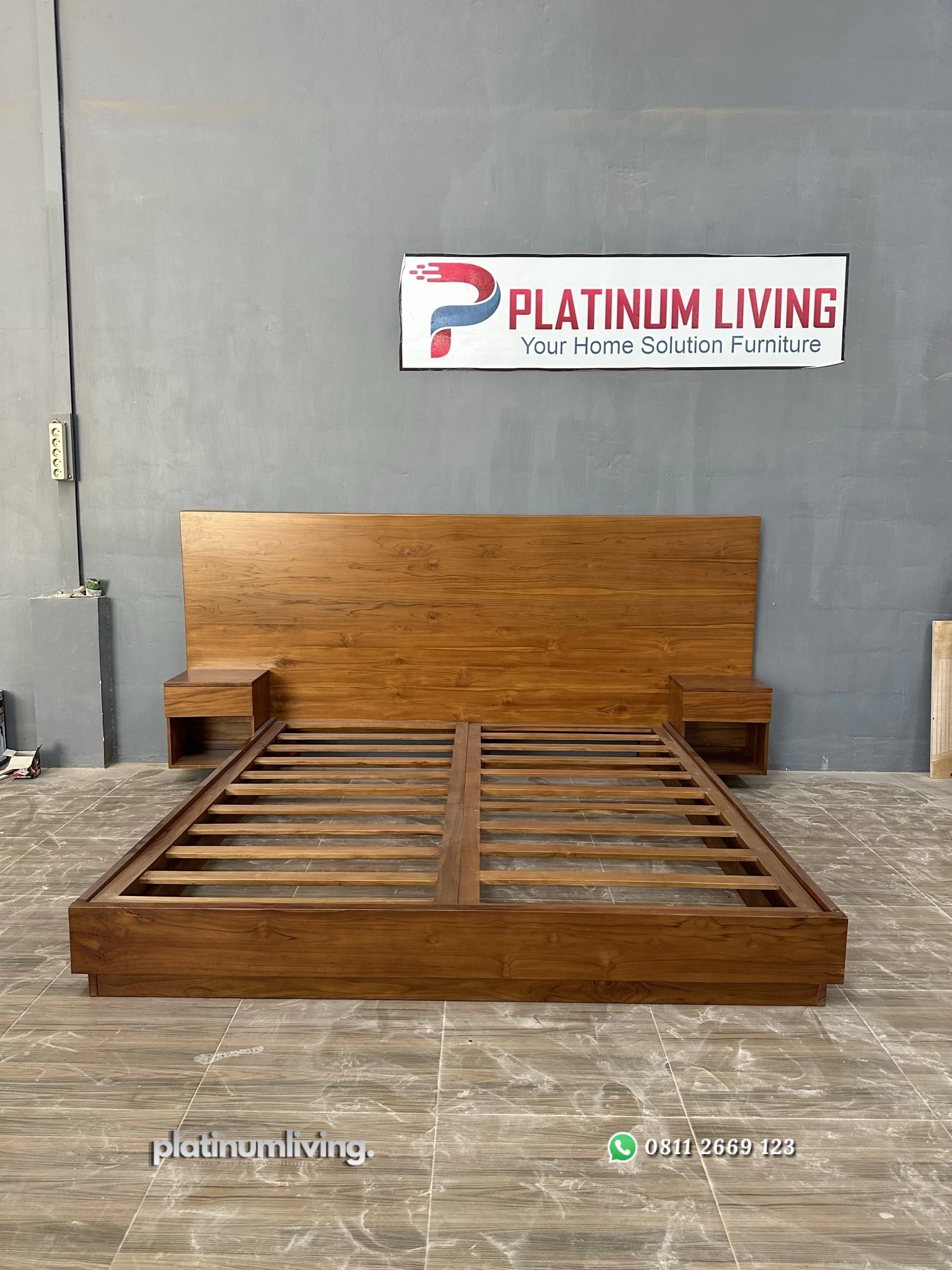 Tempat Tidur Kayu Jati Headboard Lebar (1) Tempat Tidur Kayu Jati Headboard Lebar