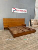 Tempat Tidur Kayu Jati Headboard Lebar - Gambar 3