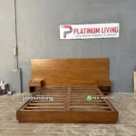 Tempat Tidur Kayu Jati Headboard Lebar - Gambar 4