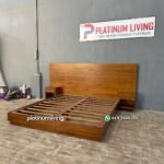 Tempat Tidur Kayu Jati Headboard Lebar - Gambar 6