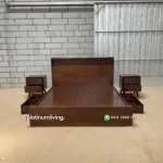 Tempat Tidur Kayu Jati Minimalis Laci
