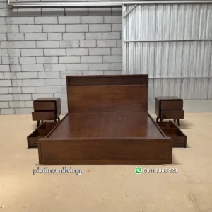 Tempat Tidur Kayu Jati Minimalis Laci