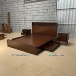 Tempat Tidur Kayu Jati Minimalis Laci - Gambar 4