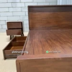Tempat Tidur Kayu Jati Minimalis Laci - Gambar 2