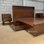 Tempat Tidur Kayu Jati Minimalis Laci - Gambar 7